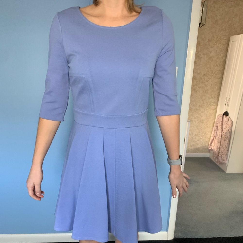 A line mid length dress with 3/4 sleeve